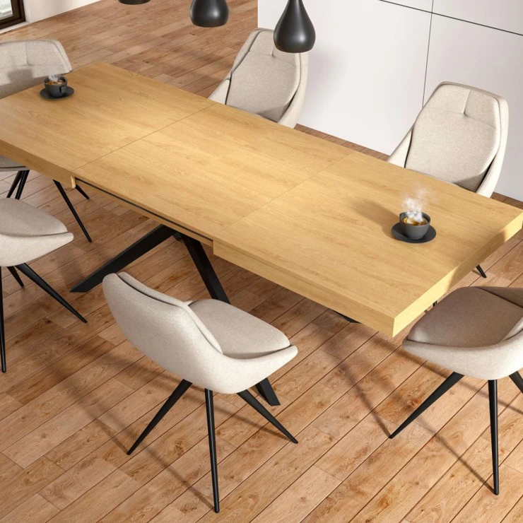 Spisebord Uttrekkbart Ofroot Tre, Svart 160-240x90 cm