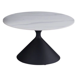 Sofabord <strong>Calceas</strong>  Hvid Marmor, Sort Ø72 cm