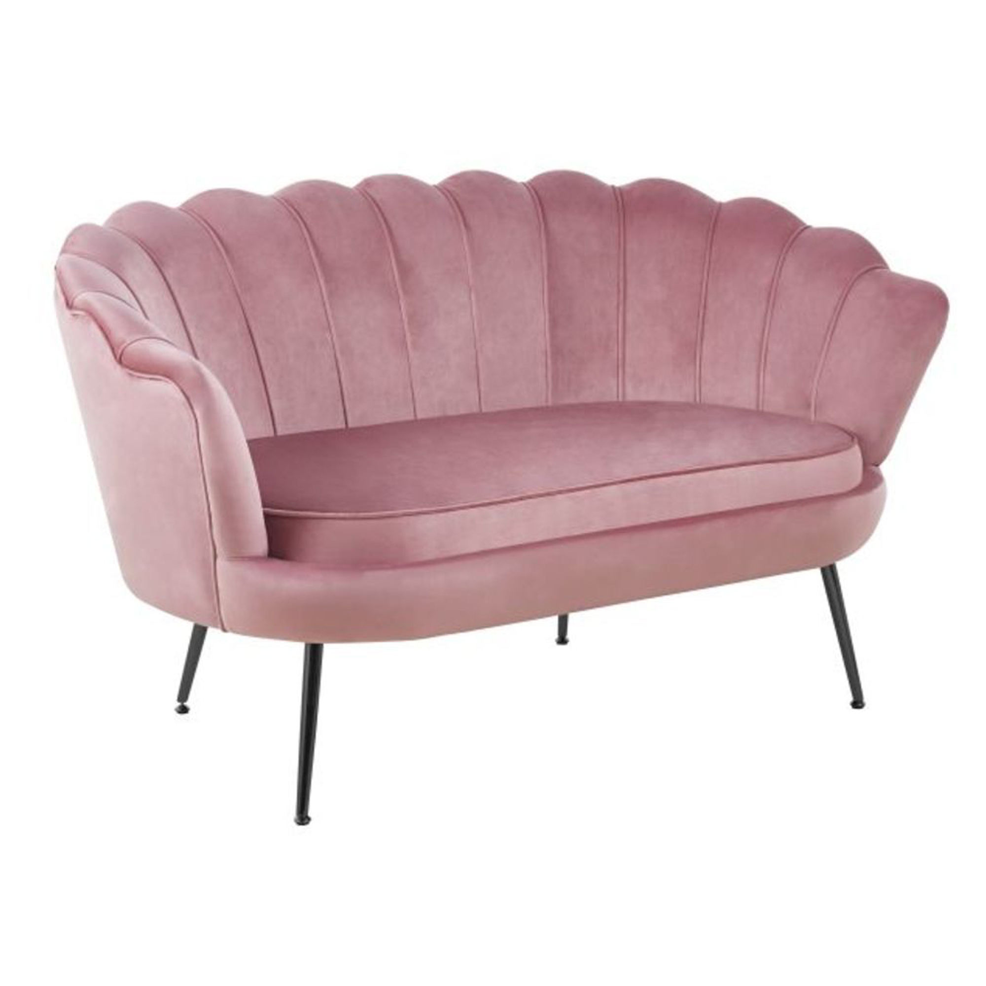 Sofa med Ben Svart Hightlands Rosa