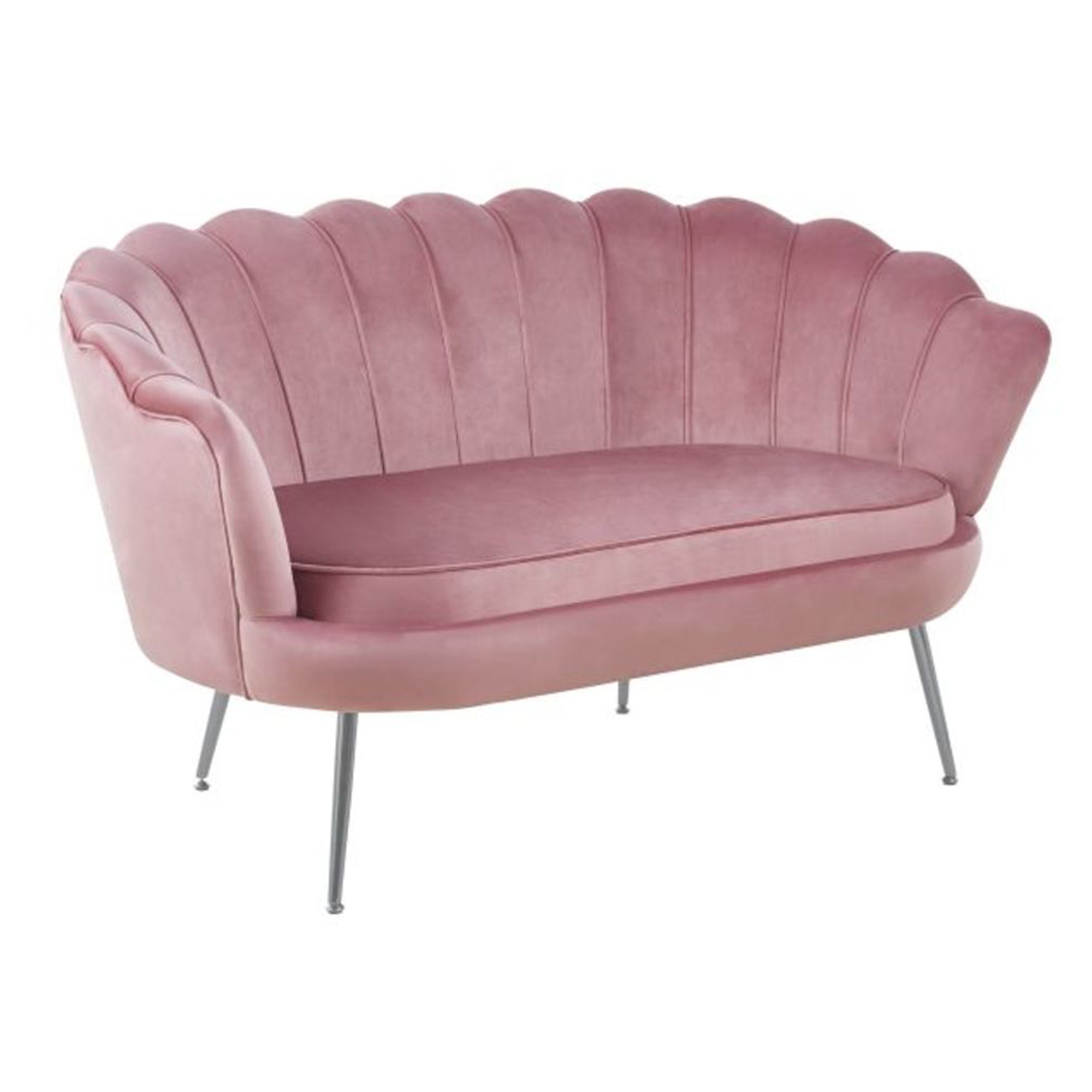 Sofa med Ben Sølv Hightlands Rosa