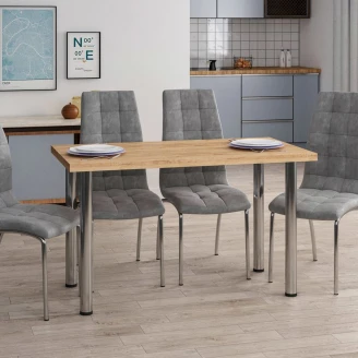 Spisebord med Kromben <strong>Latio</strong>  Gyllen Eik 128x67 cm