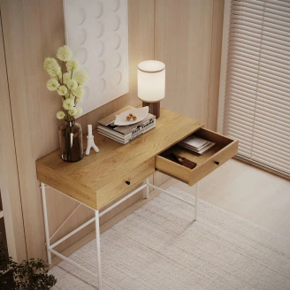 Skrivebord med Skuffer <strong>Ignite</strong>  Tre, Hvit 100x48 cm