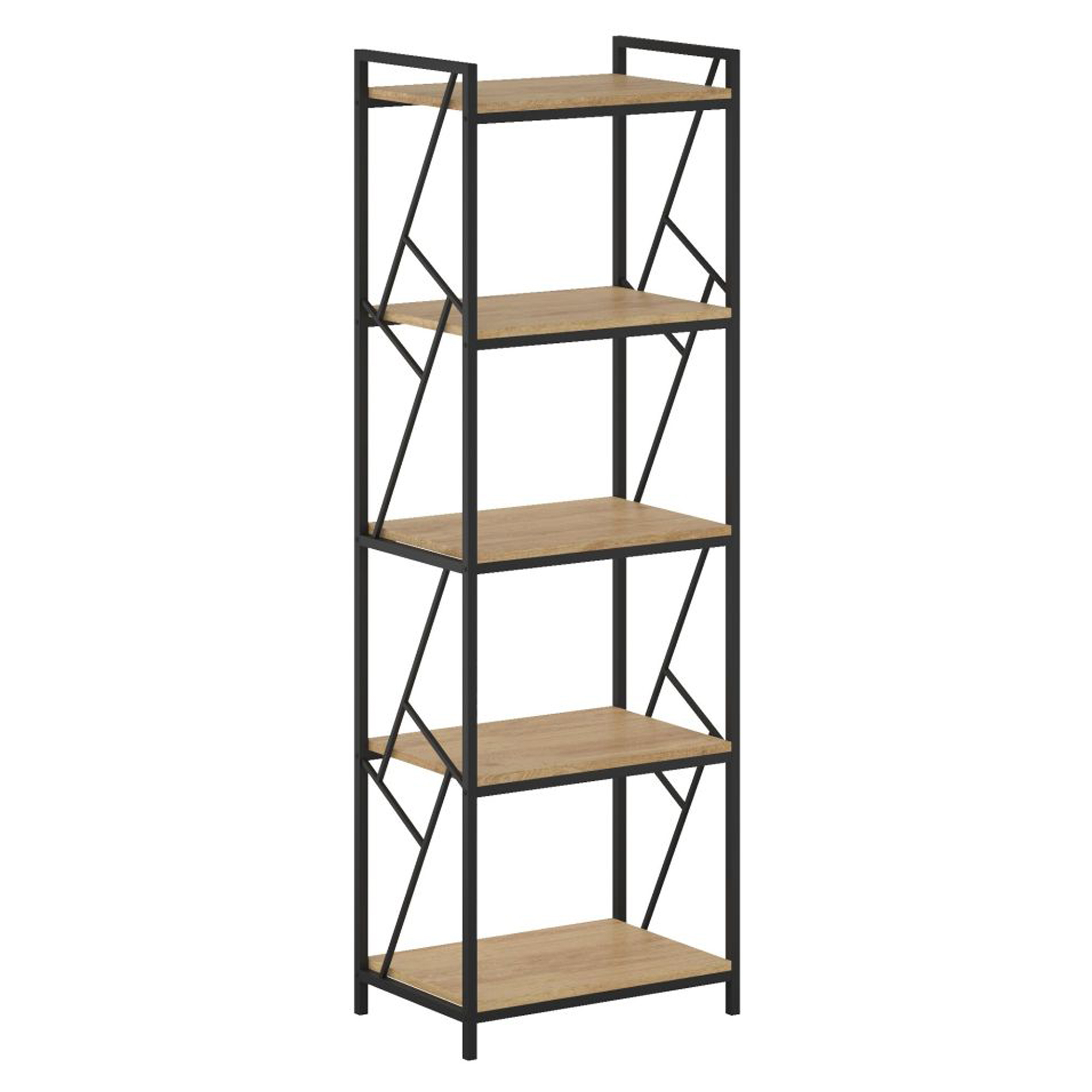 Hylle Voxwood Natur Eik, Svart 40x60x180 cm