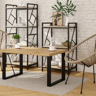 Hylle <strong>Voxwood</strong>  Sonoma Eik, Svart 40x60x140 cm