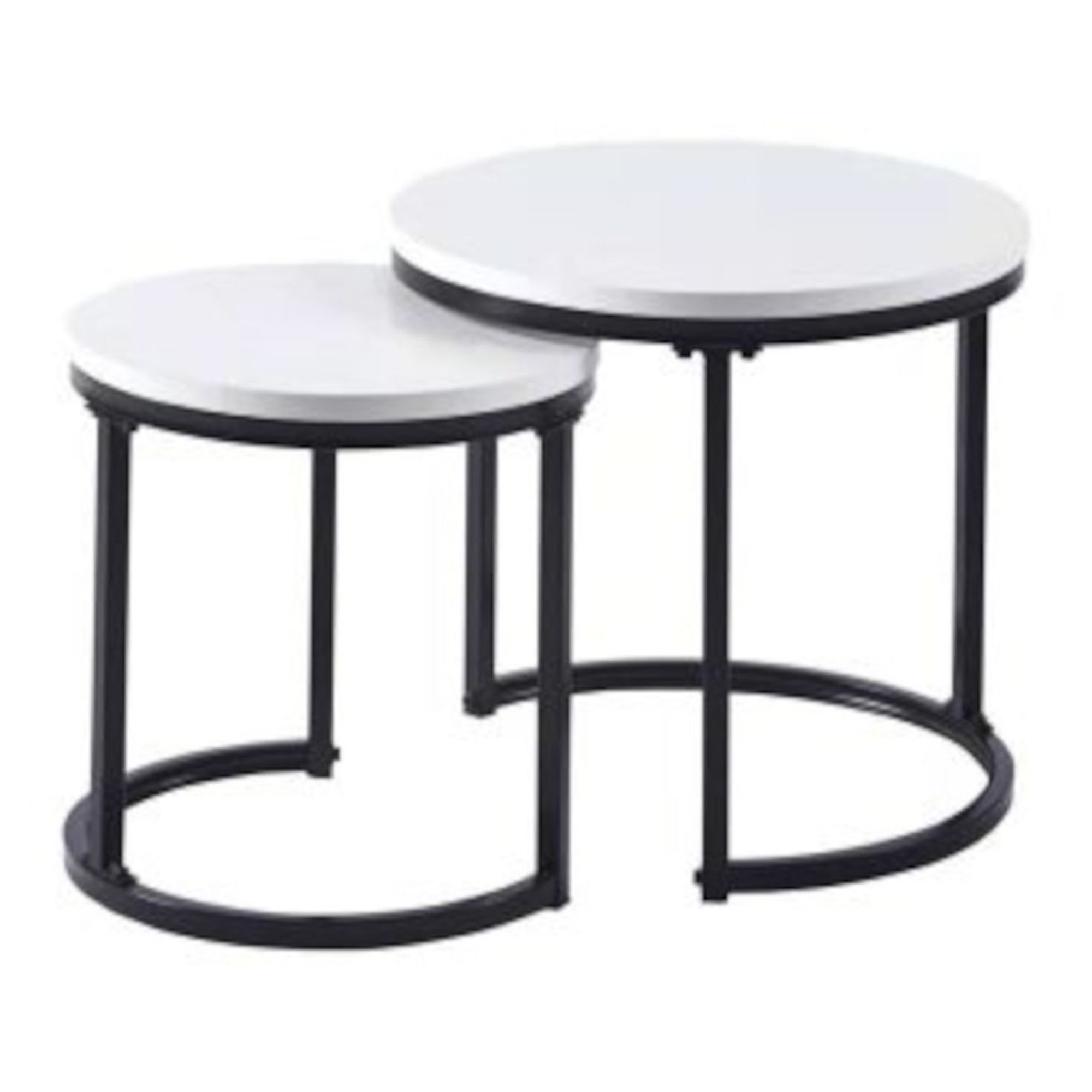 Sett med Sidebord Ellison Ø50 cm & Ø40 cm Hvit