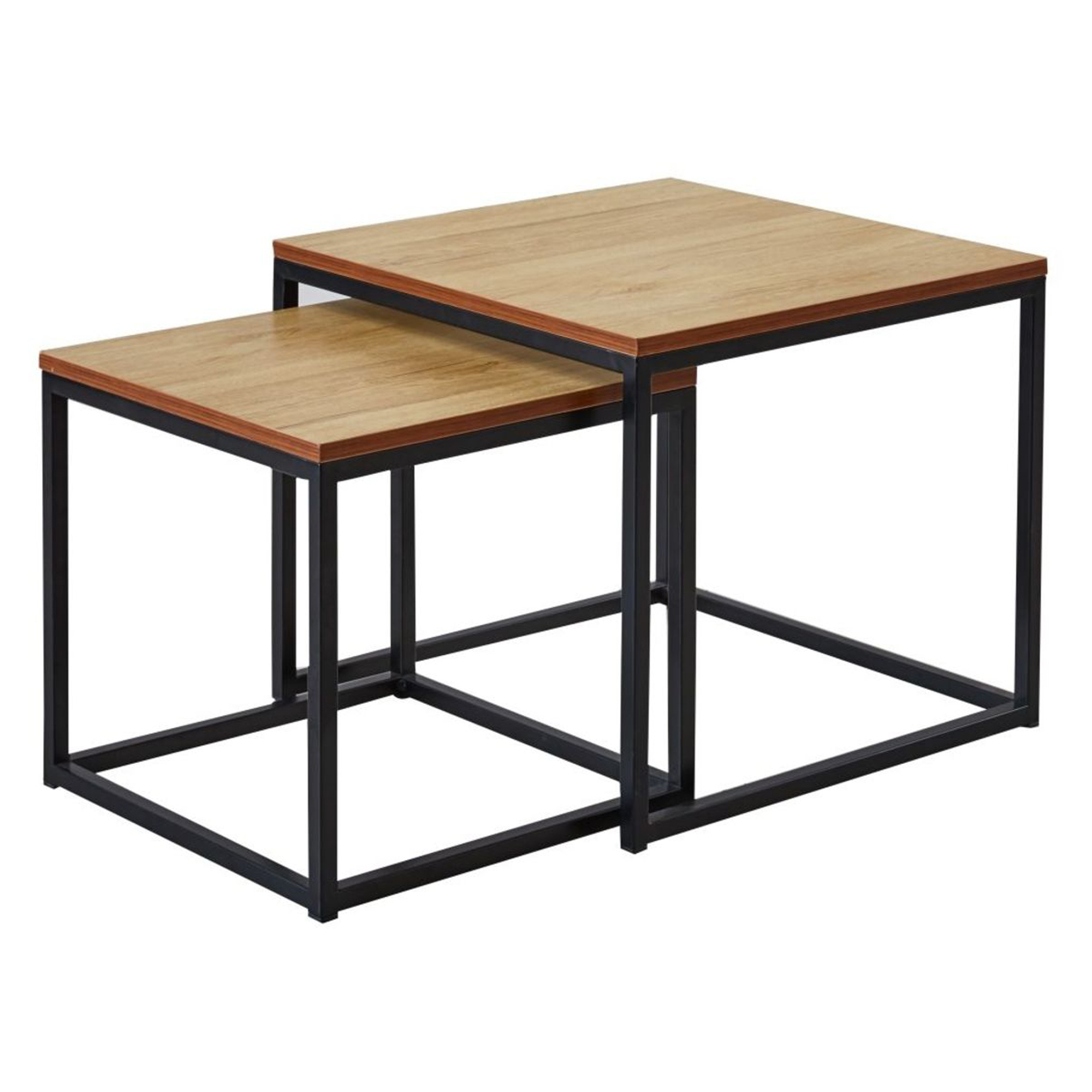 Sett med Sidebord Ellison 50x50 cm & 40x40 cm Natur Eik