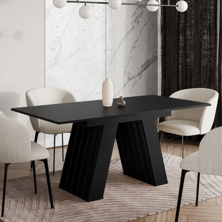 Spisebord Brixton Svart 120-160x80 cm