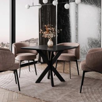 Spisebord <strong>Danbury</strong>  Hvit, Svart Marmor 90x90 cm