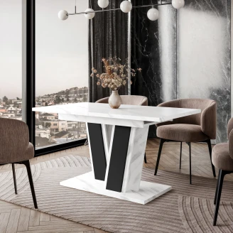 Spisebord <strong>Alton</strong>  Hvit, Svart 120-160x80 cm