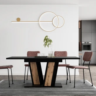 Spisebord Alton Svart, Tre 140-180x80 cm