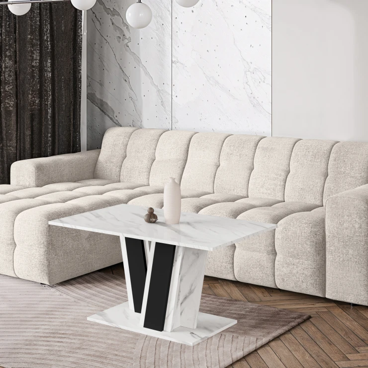 Sofabord Alton Hvit, Svart 100x60 cm
