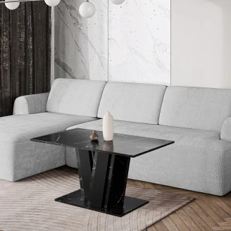 Sofabord <strong>Alton</strong>  Hvit, Svart Marmor 100x60 cm