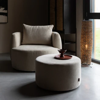 Dutchbone Puff <strong>Rocca</strong>  Beige