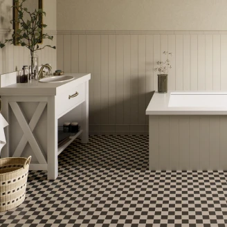 Mosaikk Gulvflis <strong>Ashbury</strong>  Beige-Svart Matt 30x30 (5x5) cm