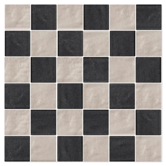 Mosaikk Gulvflis <strong>Ashbury</strong>  Beige-Svart Matt 30x30 (5x5) cm