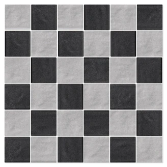 Mosaikk Gulvflis <strong>Ashbury</strong>  Lys Grå-Svart Matt 30x30 (5x5) cm