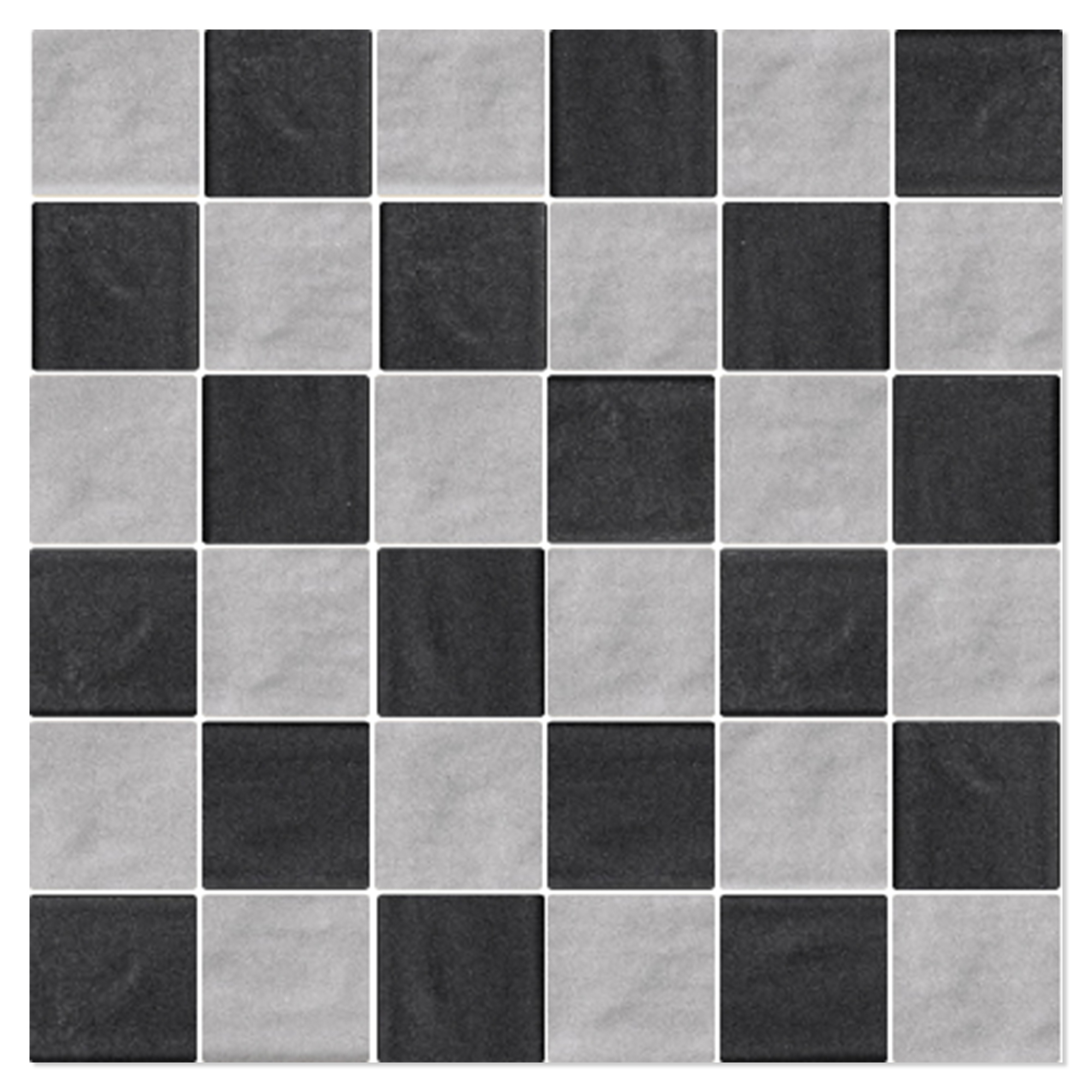 Mosaikk Gulvflis Ashbury Lys Grå-Svart Matt 30x30 (5x5) cm