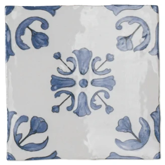 Pissano Veggflis <strong>Darro</strong>  Hvit-Blå Blank 13x13 cm