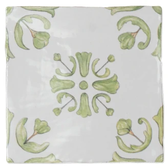 Pissano Veggflis <strong>Darro</strong>  Hvit-Grønn Blank 13x13 cm