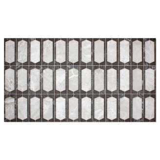 Dekor Veggflis <strong>Vidde</strong>  Svart Slim Hex Matt Relieff 31x56 cm