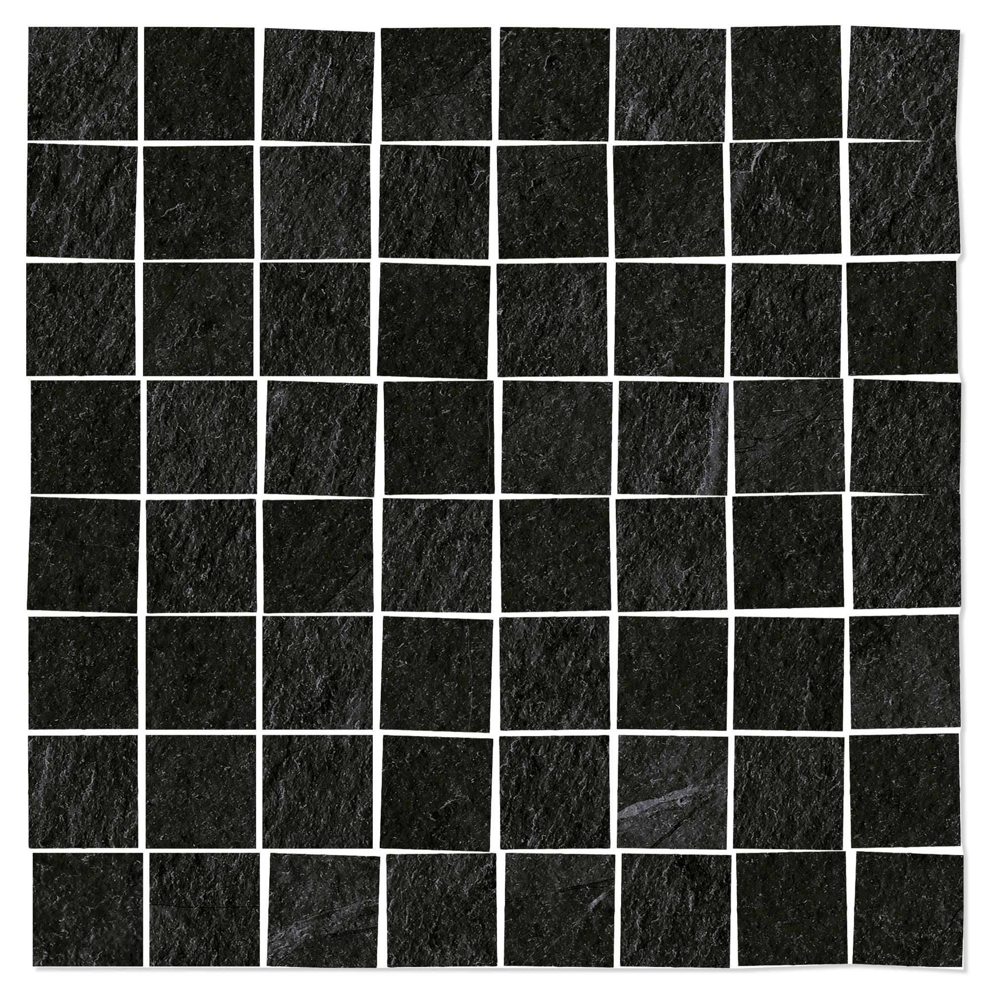 Mosaikkflis Skala Svart Matt 30x30 (7x7) cm