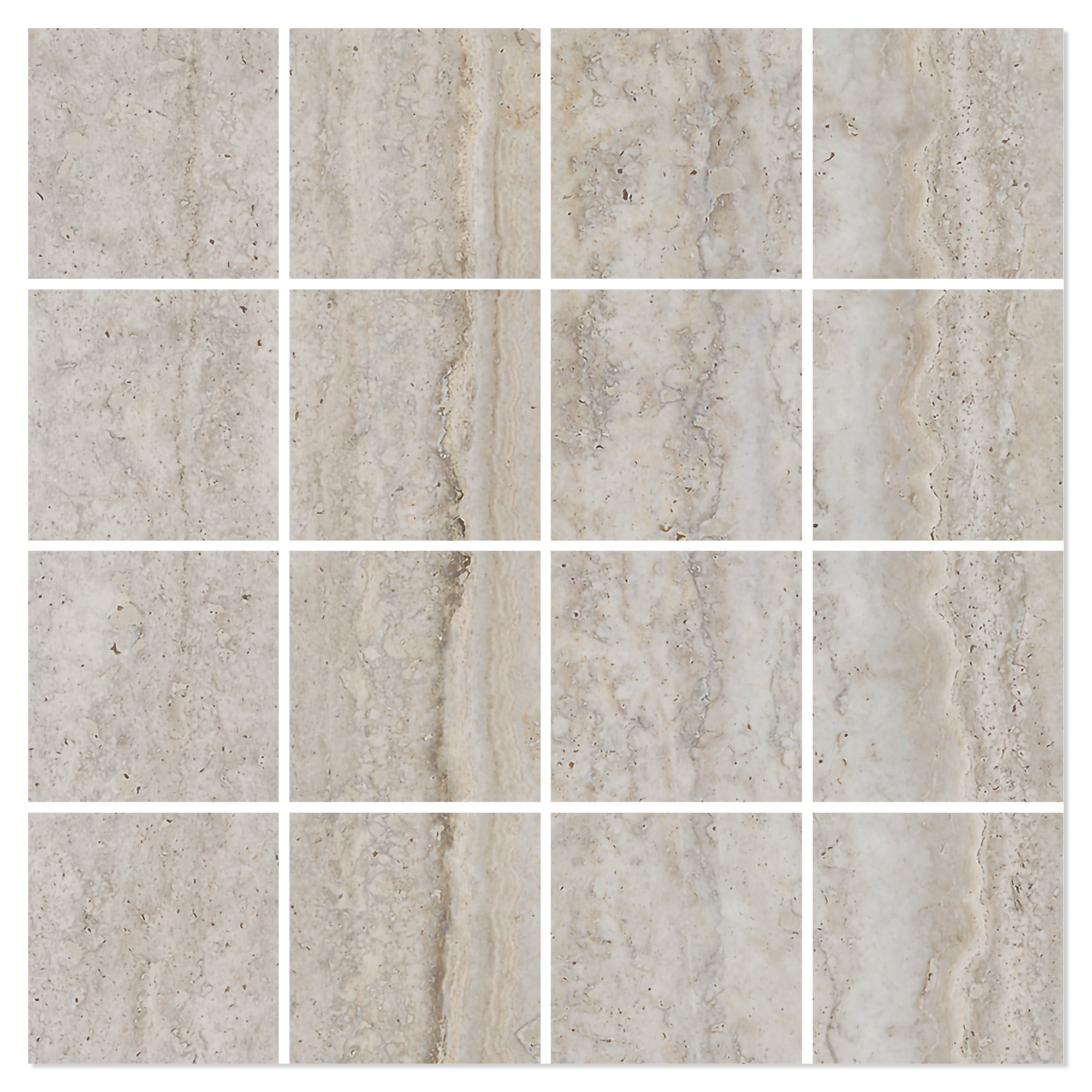 Mosaikkflis Reflection Greige Matt 30x30 (7x7) cm