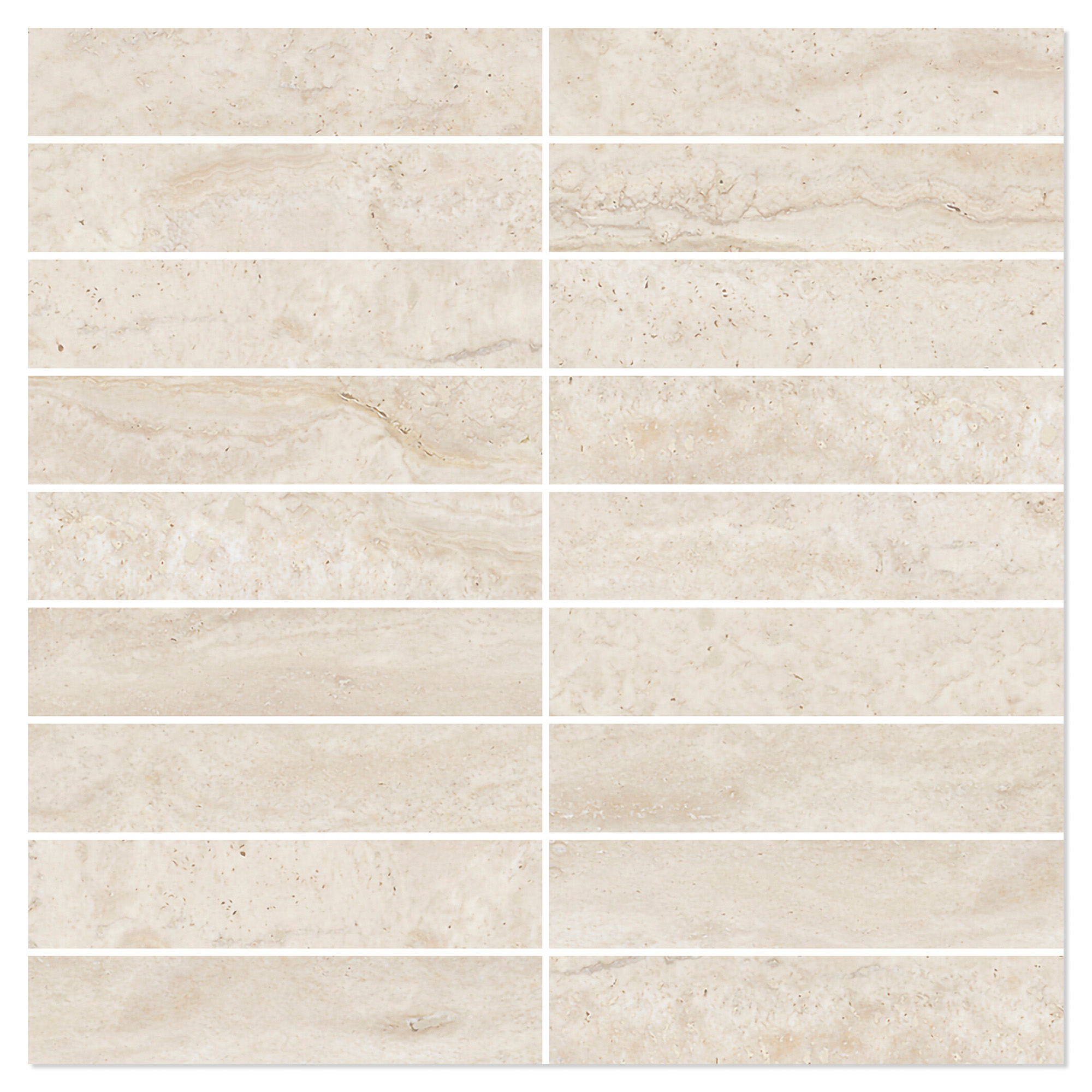 Mosaikkflis Reflection Almond Polert 30x30 (3x15) cm