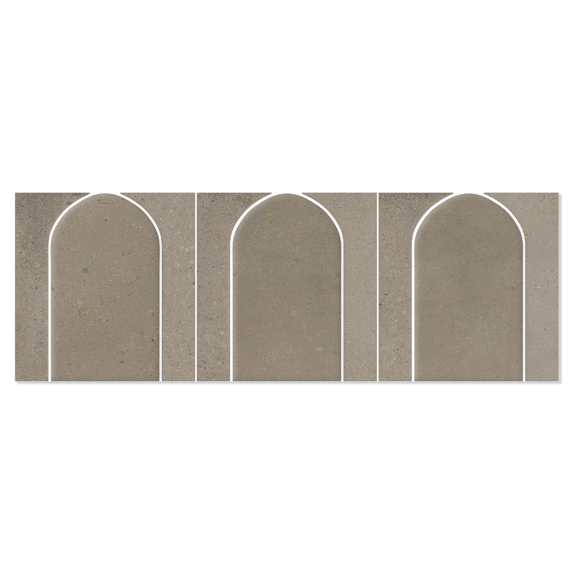 Mosaikkflis Foundry Gråbeige Blank 44x14 cm