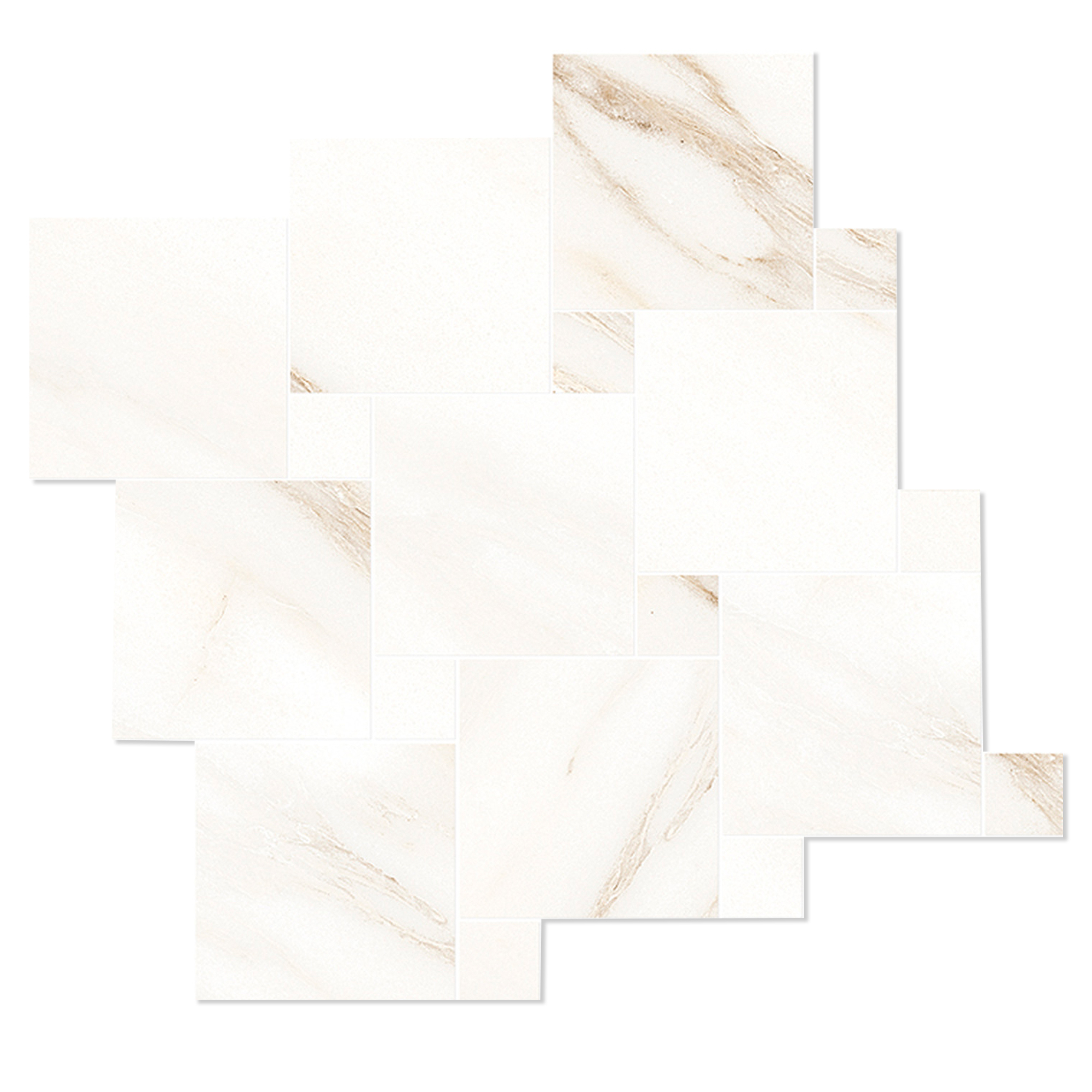 Mosaikkflis Orian Hvit Textured Brushed Matt 25x25 cm