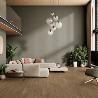 Gulvflis <strong>Litha</strong>  Gråbeige Brushed Matt 120x120 cm