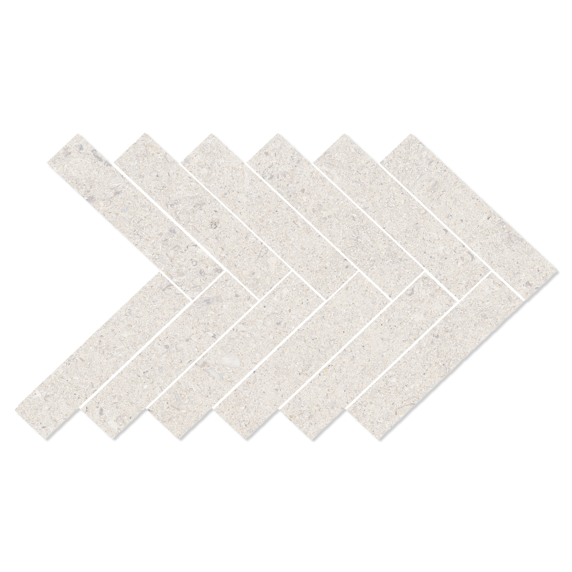 Mosaikkflis Litha Hvit Brushed Matt 39x22 cm