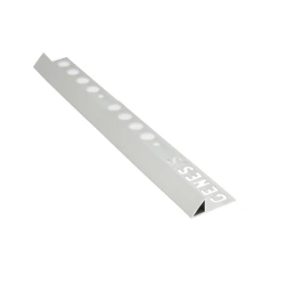 Flislist i Matt Aluminium med Lukket <strong>45° Profil</strong> , 12mm x 2.7m