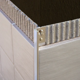 Flislist i Blank Aluminium L-Profil , 10mm x 2.5m