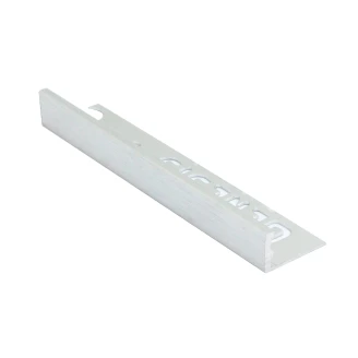 Flislist i Børstet Aluminium <strong>L-Profil</strong> , 10mm x 2.5m