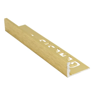 Flislist i Børstet Messing <strong>L-Profil</strong> , 10mm x 2.5m