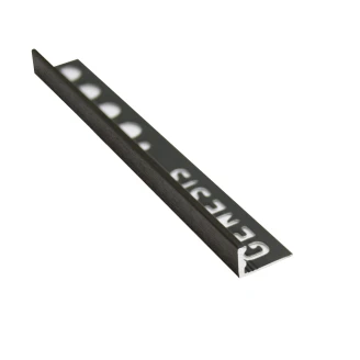 Flislist i Børstet Svart <strong>L-Profil</strong> , 10mm x 2.5m