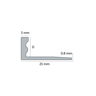 Flislist i PVC Hvid L-Profil, 10mm x 2.5m