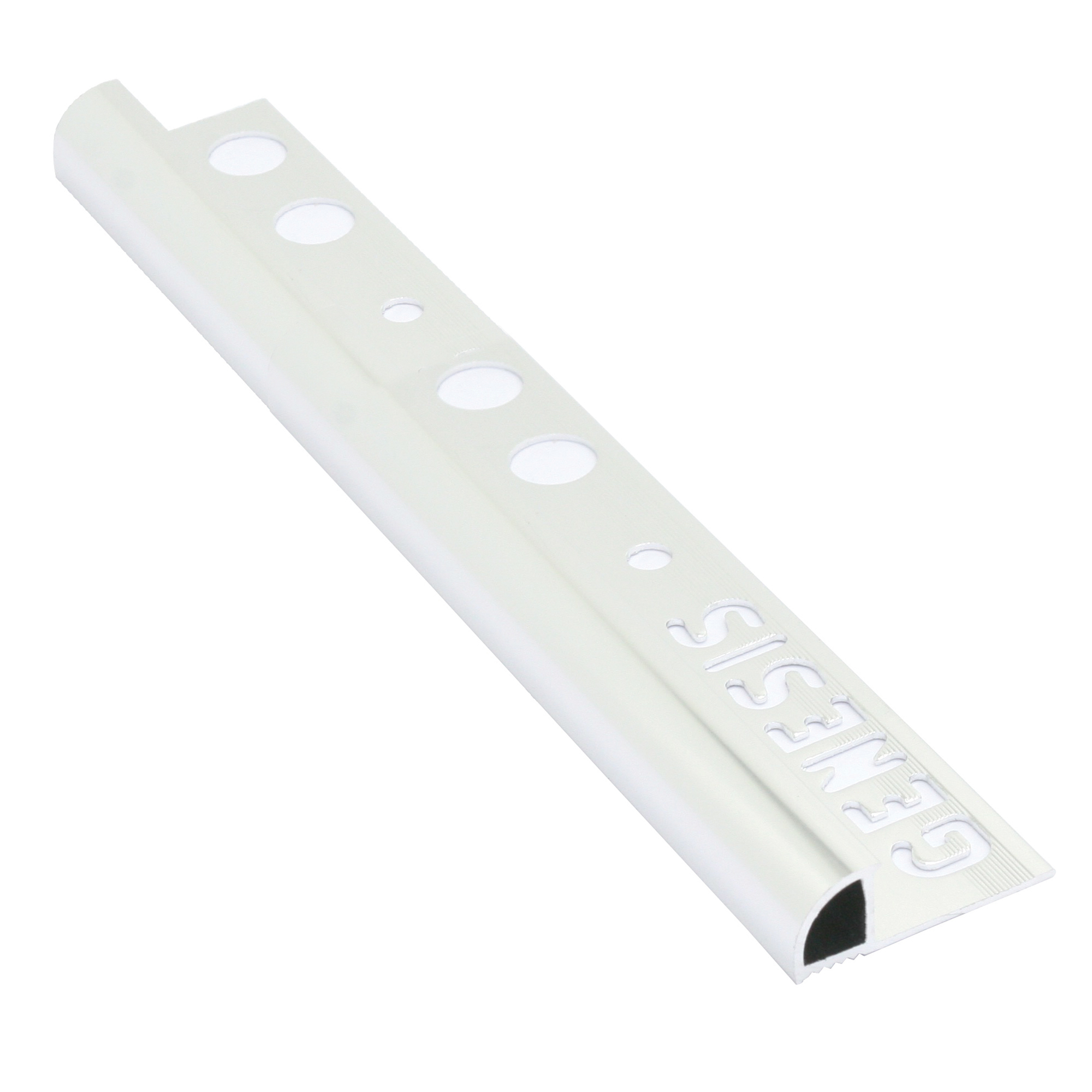 Flislist i Blank Aluminium med Rund Lukket Profil, 10mm x 2.5m