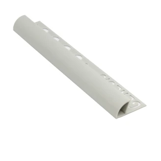 Flislist i PVC Grå med Rund Lukket Profil, 12mm x 2.5m