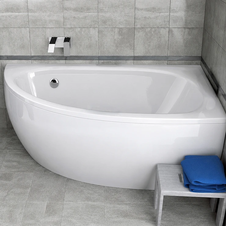 Badekar Alpine Hvit Blank Høyre 150 cm (Uten Panel & Avløp)