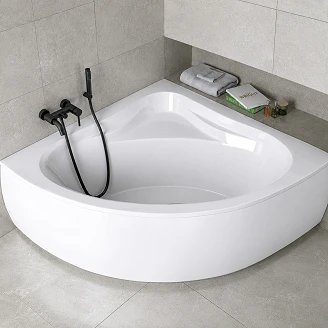 Hjørnebadekar <strong>Erice</strong>  Hvit Blank 130 cm (Uten Panel & Avløp)
