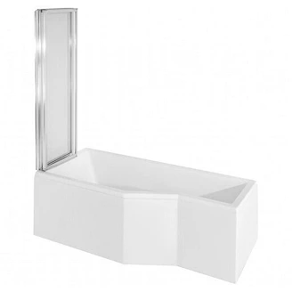 Dusjbadekar <strong>Locarno</strong>  Hvit Blank Venstre 150 cm 2-delt Badekarvegg (Uten Panel & Avløp)