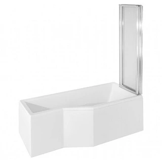 Dusjbadekar <strong>Locarno</strong>  Hvit Blank Høyre 170 cm 2-delt Badekarvegg (Uten Panel & Avløp)