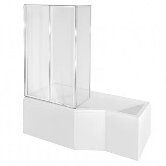 Dusjbadekar <strong>Locarno</strong>  Hvit Blank Venstre 170 cm 3-delt Badekarvegg (Uten Panel & Avløp)