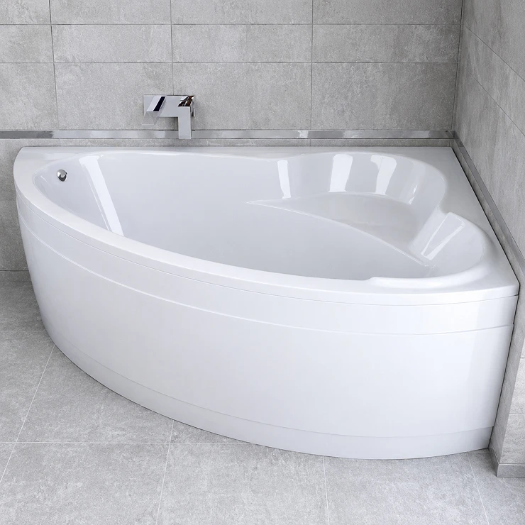 Badekar Grasse Hvit Blank 160 cm Høyre (Uten Panel & Avløp)