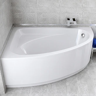 Badekar <strong>Ponte</strong>  Hvit Blank 140 cm Venstre (Uten Panel & Avløp)