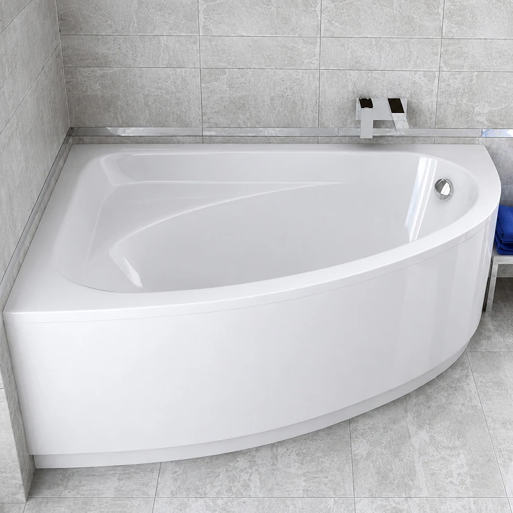 Badekar Ponte Hvit Blank 150 cm Venstre (Uten Panel & Avløp)