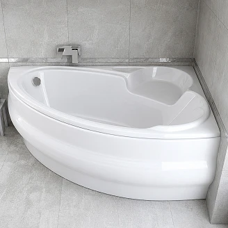 Badekar <strong>Veria</strong>  Hvit Blank 140 cm Høyre (Uten Panel & Avløp)