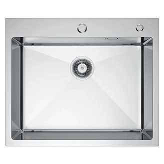 Rustfritt Stål Kjøkkenvask <strong>Celvere</strong>  Krom Matt 60x50 cm med Vannlås