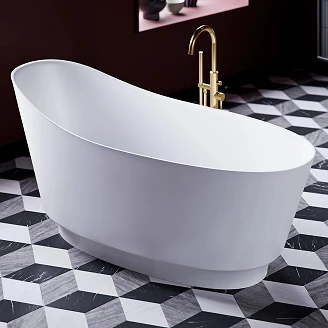 Omnires Badekar med Høy Rygg <strong>Neo M+</strong>  Hvit Matt 158x72 cm